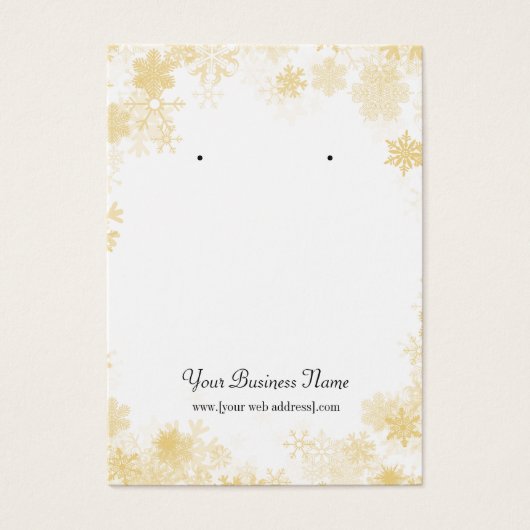 Gold Snowflakes kerst met draagtas Visitekaartje (Voorkant)
