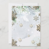Gold Snowflakes, kerstbalken en kerstaven Kaart (Achterkant)