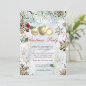 Gold Snowflakes, kerstbalken en kerstaven Kaart (Staand voorkant)