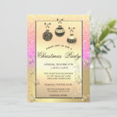 Gold Snowflakes, kerstballen Glitter Company Kaart (Staand voorkant)