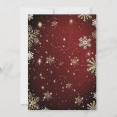 Gold Snowflakes, kerstballen Red Company Party Kaart (Achterkant)