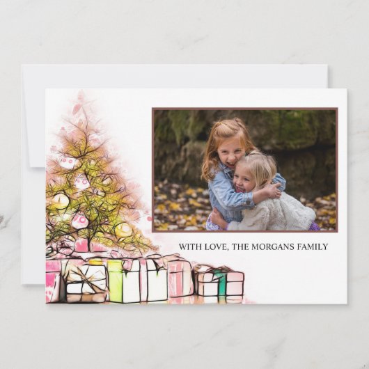 Gold Snowflakes, kerstboom, Cadeau uw foto (Voorkant)