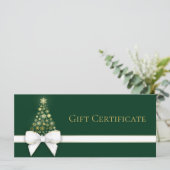 Gold Snowflakes kerstboomblauw met groene cadeauka (Staand voorkant)