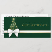 Gold Snowflakes kerstboomblauw met groene cadeauka (Voorkant / Achterkant)