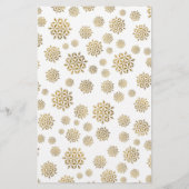 Gold Snowflakes kerstbriefpapier Briefpapier (Achterkant)