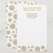 Gold Snowflakes kerstbriefpapier Briefpapier (Voorkant / Achterkant)