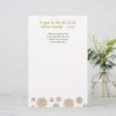 Gold Snowflakes kerstbriefpapier Briefpapier (Staand voorkant)
