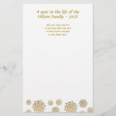 Gold Snowflakes kerstbriefpapier Briefpapier (Voorkant)