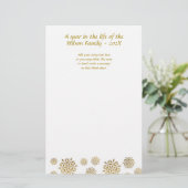 Gold Snowflakes kerstbriefpapier Briefpapier (Staand voorkant)