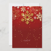 Gold Snowflakes kerstfeest Kaart (Achterkant)