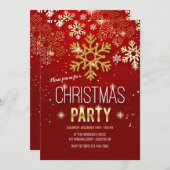 Gold Snowflakes kerstfeest Kaart (Voorkant / Achterkant)