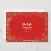 Gold Snowflakes kerstfoto geboorteaankondiging Feestdagenkaart (Achterkant)