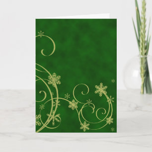 Gold Snowflakes kerstKaart Feestdagen Kaart