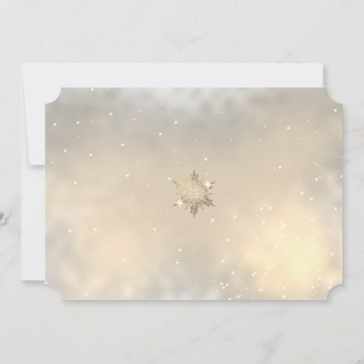 Gold Snowflakes, kerstkledij Kaart (Achterkant)