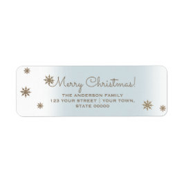 Gold Snowflakes-kerstlabels Etiket