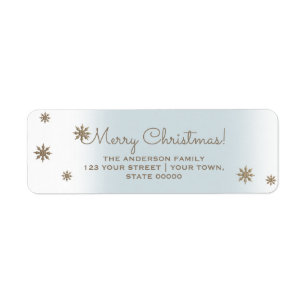 Gold Snowflakes-kerstlabels Etiket