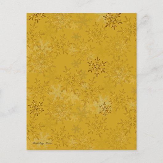 Gold Snowflakes kerstmenu (Achterkant)