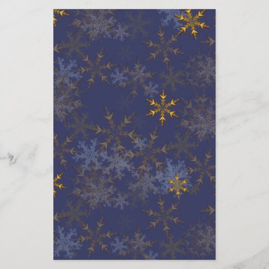 Gold Snowflakes Kerstmis menu Sjabloon (Achterkant)