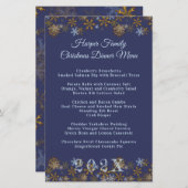 Gold Snowflakes Kerstmis menu Sjabloon (Voorkant / Achterkant)