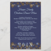Gold Snowflakes Kerstmis menu Sjabloon (Voorkant)