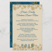 Gold Snowflakes Kerstmis menu Sjabloon (Voorkant / Achterkant)