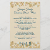 Gold Snowflakes Kerstmis menu Sjabloon (Voorkant)