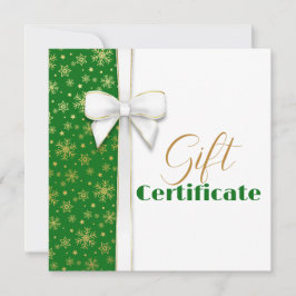 Gold Snowflakes Luxe kerst White Bow Green