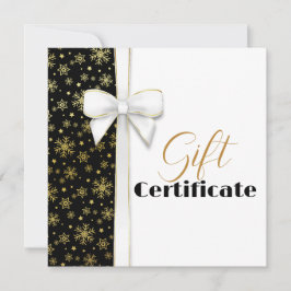 Gold Snowflakes Luxe kerstwitte boeg zwart