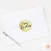 Gold Snowflakes Merry Kerstry Ronde Sticker (Envelop)