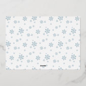 Gold Snowflakes Merry Little Christmas 4 Photos Folie Feestdagenkaart (Achterkant)