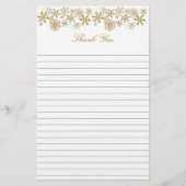 Gold Snowflakes met kerstmis bedankt Briefpapier (Voorkant)