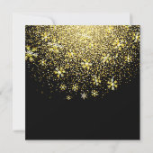 Gold Snowflakes op Black New Year Kaart (Achterkant)