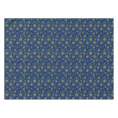 Gold Snowflakes op blauw Tafelkleed (Voorkant (Horizontaal))