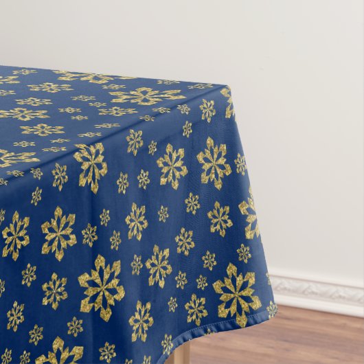 Gold Snowflakes op blauw Tafelkleed (Voorbeeld)