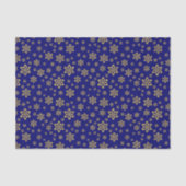 Gold Snowflakes op blauw Tissuepapier (Voorkant)
