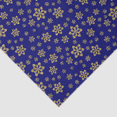Gold Snowflakes op blauw Tissuepapier (Detail)