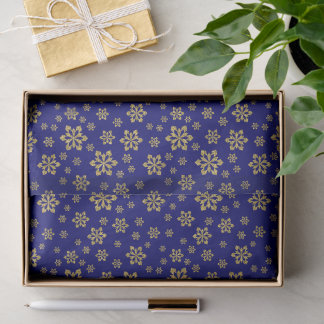 Gold Snowflakes op blauw Tissuepapier