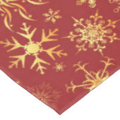 Gold Snowflakes op donkerrode kerstmis Tafelkleed (Gekanteld)