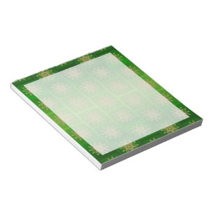 Gold Snowflakes op Emerald Notitieblok