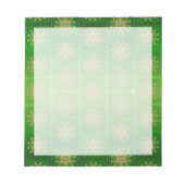 Gold Snowflakes op Emerald Notitieblok (Voorkant)
