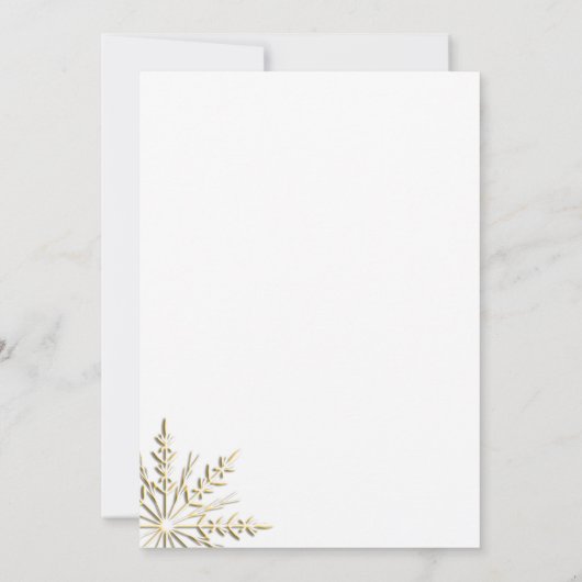 Gold Snowflakes op het witte winterhuwelijk Kaart (Achterkant)