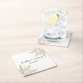 Gold Snowflakes op het witte winterhuwelijk Kartonnen Onderzetters (Insitu)