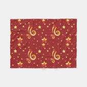 Gold Snowflakes op kerstrood Fleece Deken (Voorkant (Horizontaal))
