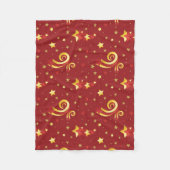 Gold Snowflakes op kerstrood Fleece Deken (Voorkant)