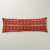 Gold Snowflakes op rood kerstpatroon Lichaamskussen (Achterkant)
