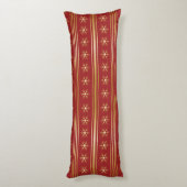 Gold Snowflakes op rood kerstpatroon Lichaamskussen (Achterkant (Verticaal))