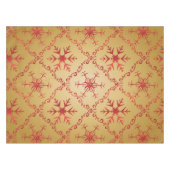 Gold Snowflakes op rood kerstpatroon Tafelkleed (Voorkant (Horizontaal))