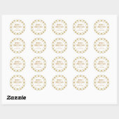 Gold Snowflakes op White Merry-kerstharten Ronde Sticker (Vel)