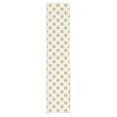 Gold Snowflakes op witte achtergrond Korte Tafelloper (Voorkant)