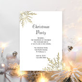Gold Snowflakes op witte kerst Kaart
